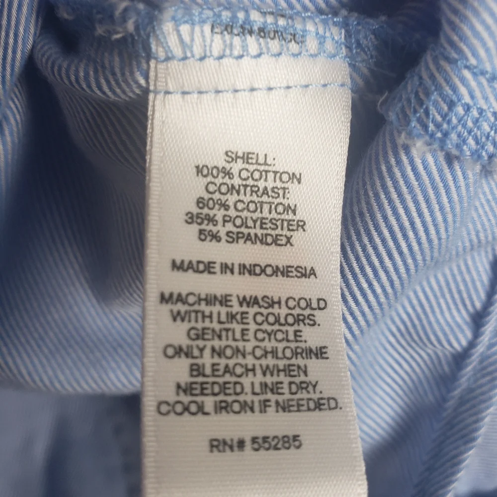 Express The Essential Shirt Blue and White Button Down - Picture 7 of 11